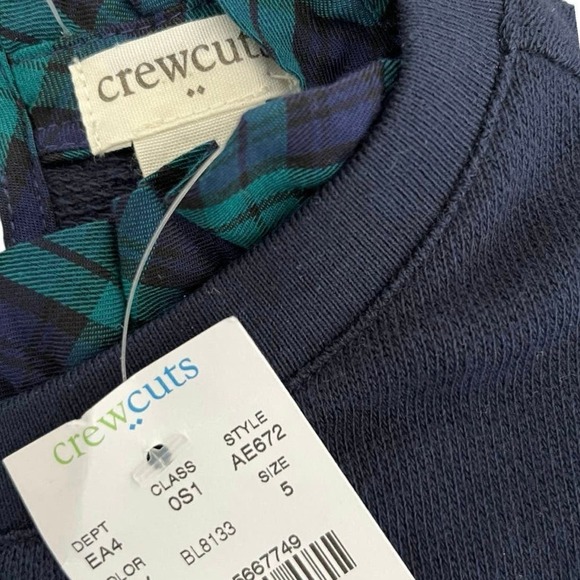 NWT Girls Crewcuts Factory/Green Plaid Ruffle Tunic Sweater Dress Sz 5 - Picture 5 of 6